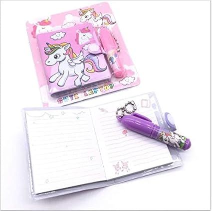 Kids Dairy With Pen Small Cartoon Pocket Diary with Small Pen for Kids
