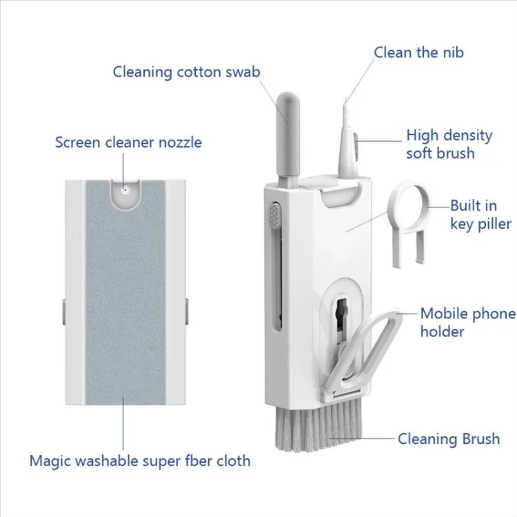 8In1 Computer Keyboard Cleaner Brush Kit Earphone Cleaning Pen for Phone Cleaning Tools