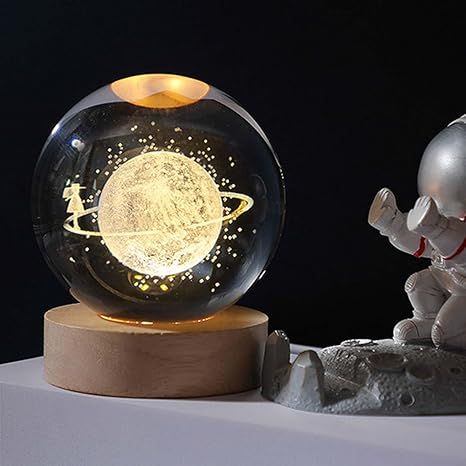 Crystal Ball Night Light Desktop Lamp Dinner Table Office Dorm Home Spacewalk Lamps Lighting