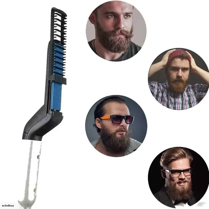Hair & Beard Straightener For Men Multifunctional Comb Curling Electric Brush Beard Comb