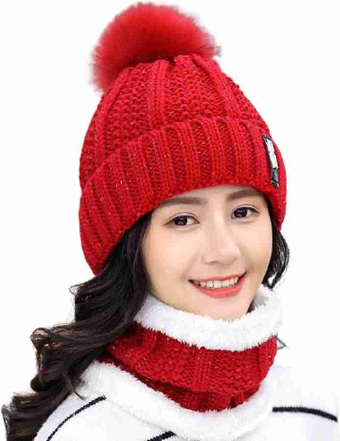 WINTER CAP 2PIECE SET IMPORTED ITEM PREMIUM QUALITY WARMER ITEM STUFF WOOLEN LYCRA FREE SIZE