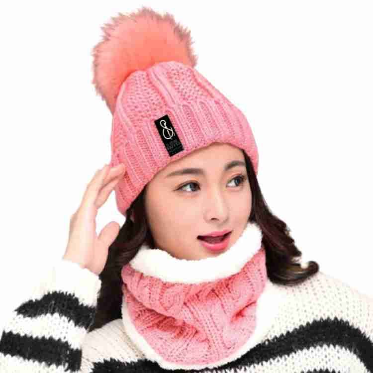 WINTER CAP 2PIECE SET IMPORTED ITEM PREMIUM QUALITY WARMER ITEM STUFF WOOLEN LYCRA FREE SIZE