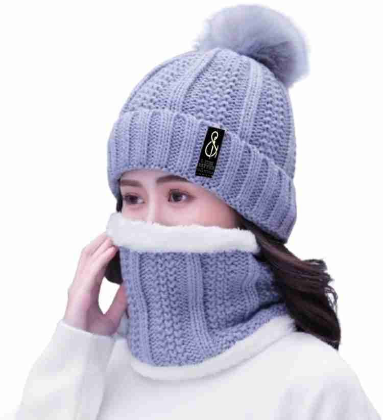 WINTER CAP 2PIECE SET IMPORTED ITEM PREMIUM QUALITY WARMER ITEM STUFF WOOLEN LYCRA FREE SIZE