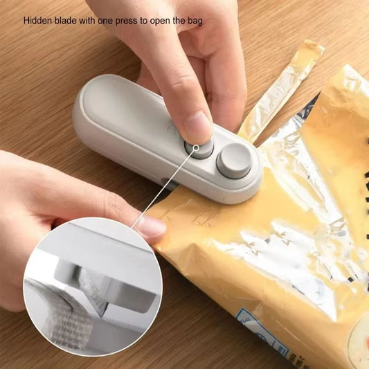 Mini Heat Sealing Machine 2 in 1 Cutting And Sealer USB Rechargeable Food Sealer