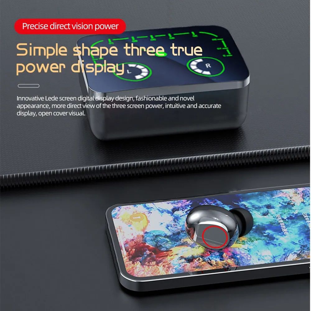 NEW M90 Max TWS WIRELESS Earbuds HIFI Stereo Earbuds With 1200 MAH Battery