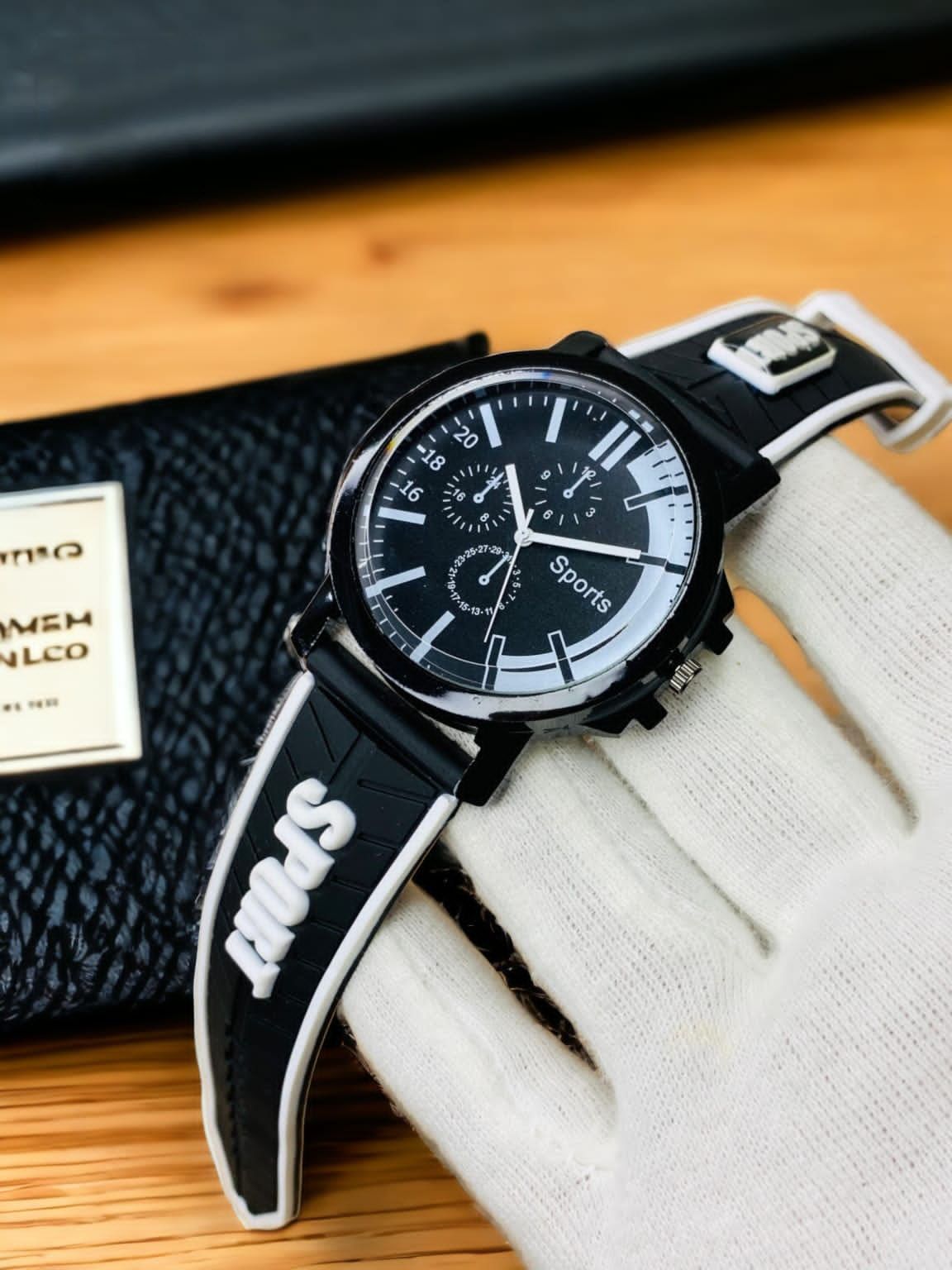 Stylish Sports Analog Rubber Strap Watch White, Blue, Orange Color