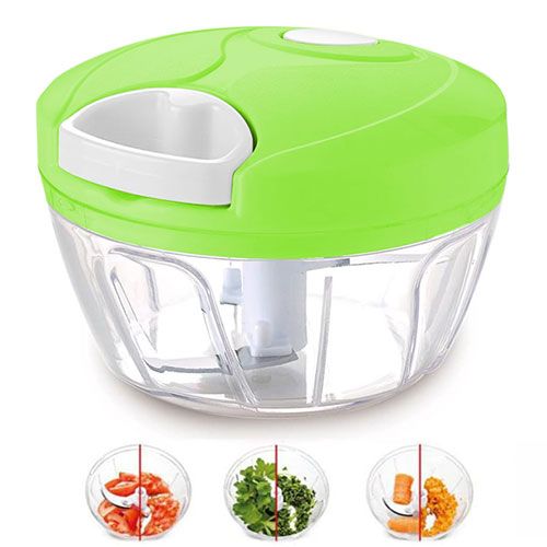 Speedy Chopper Manual Hand Pull Vegetable & Meat Mini Turbo Cutter Easy Spin Quick Cutter - Vegetable Fruit Nut Onion Chopper