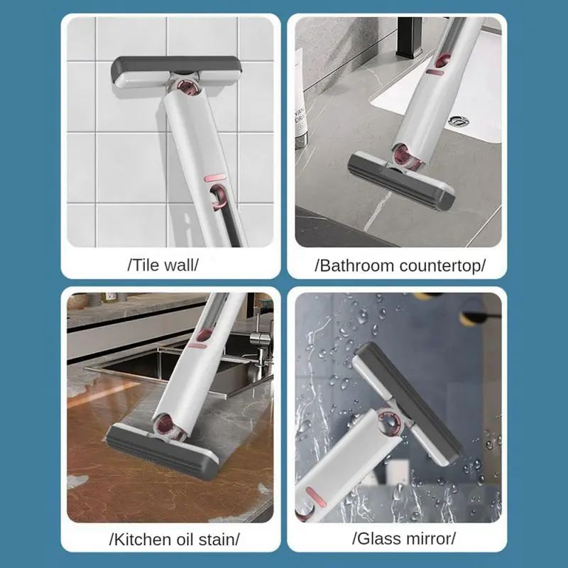 Mini Squeeze Mop Portable Cleaning Mop Desk &  Window Glass Sponge Cleaner Water-resistant Cleaning Tools