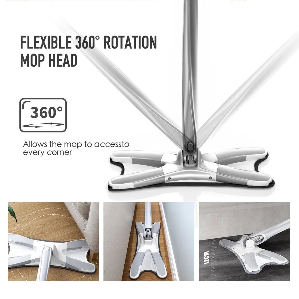 Twist Mop, X Shape Microfiber Mop, Floor Clean Mop With 360 Rotating Head, Dust Mop