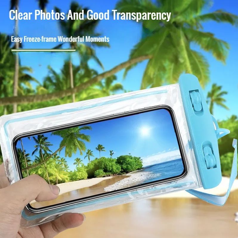 Universal Mobile Phone Transparent Waterproof Bag Three-Layer Sealed Drifting Beach Fishing Underwater 6 inch Swimming Dry Bag