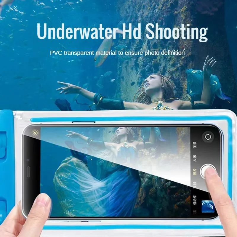 Universal Mobile Phone Transparent Waterproof Bag Three-Layer Sealed Drifting Beach Fishing Underwater 6 inch Swimming Dry Bag
