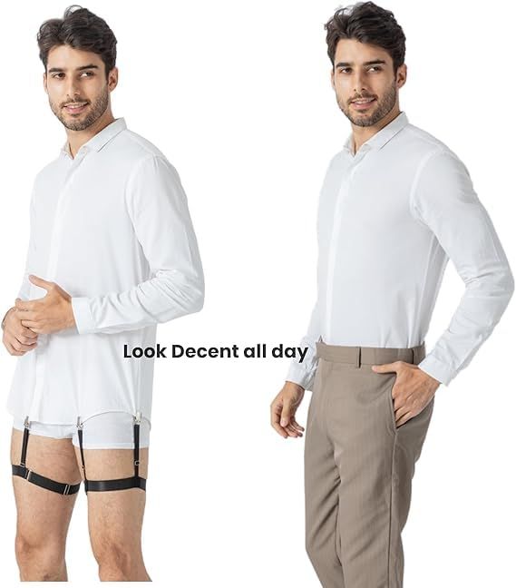 Men Shirt Stays for Shirt Tucker Shirt holder for Tucking Garter and holder Securing Shirt Position for Men