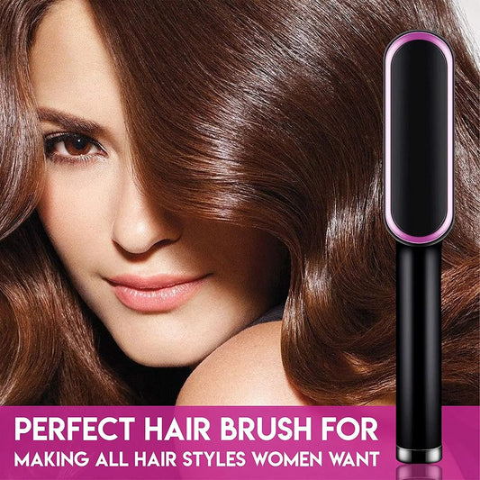 909 Professional Hair Straightening Brush – Quick Heating Electric Comb for Smooth & Shiny Hair