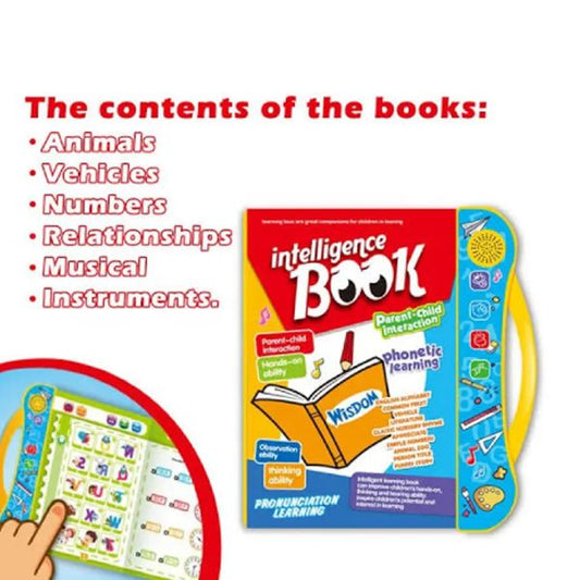 Intelligence Study Book for Kids E Book for Kids Child Early Learning Intelligent Book Intellectual Learning Electronic Sound Teaching Aid Toddlers English Learning Book