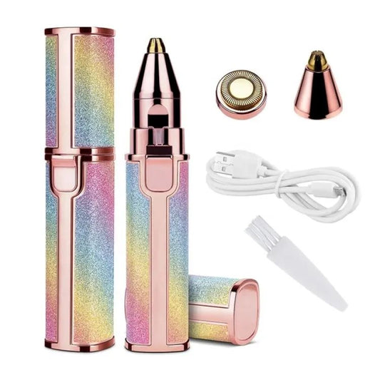2in1 Electric Trimmer and Shaver Rechargeable Hair Remover for All Parts Use Painless Precision Eyebrow Trimmer and Eyebrow Face Lips Nose Chin Arm