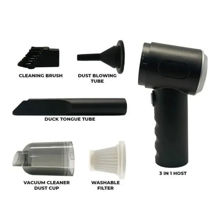 3 in 1 Portable Vacuum Cleaner Duster Blower Air Pump Wireless Handheld Clean Car, Home, Computer, Laptop, Mirror Vehicle Interior Cleaner