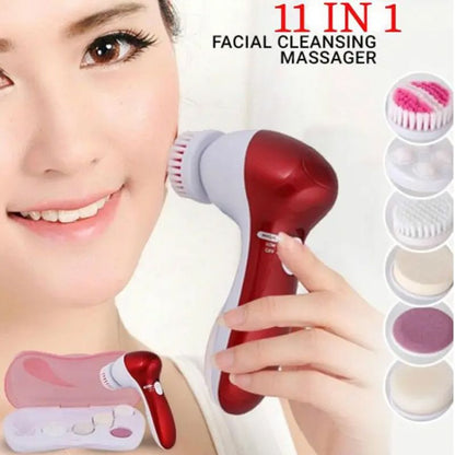 CNAIER 11 in 1 Face Massage Beauty Device Machine Facial Massager and Body Exfoliating Scrub Beauty Device Face Hand Foot Facial Machine Electric Callous Facial Brush Set Pedicure Care