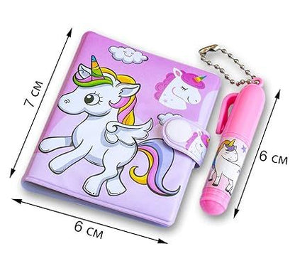 Kids Dairy With Pen Small Cartoon Pocket Diary with Small Pen for Kids