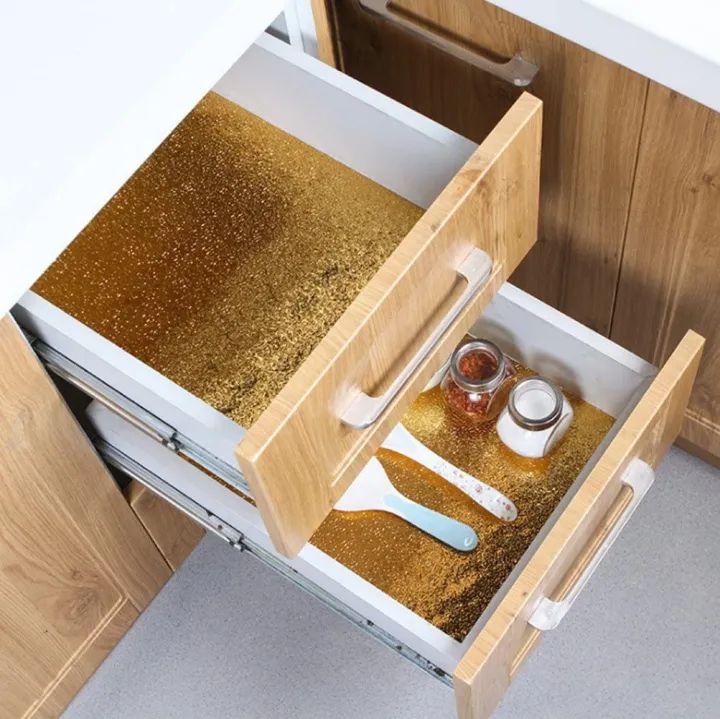 40/200 cm Golden Foil Aluminum Sticker For Kitchen Cabinet Wallpaper Oil Proof Waterproof wall protector with heat resistant Stove Cabinet Stickers kitchen backsplash wall tile sticker aluminium sheet Wallpaper Foil sheet Golden