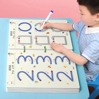 Kids Educational Learning Tracing Book Stroke Line Dot To Dot Magical 64 Pages