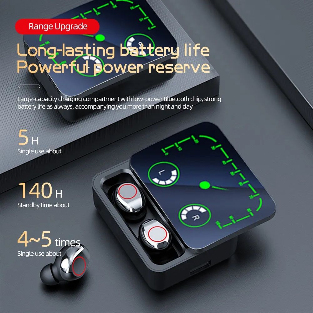 NEW M90 Max TWS WIRELESS Earbuds HIFI Stereo Earbuds With 1200 MAH Battery