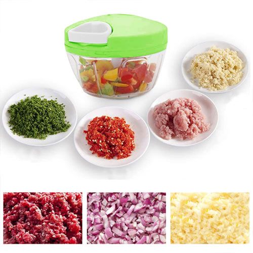 Mini Speedy Chopper Manual Hand Pull Vegetable & Meat Mini Turbo Cutter Easy Spin Quick Cutter - Vegetable Fruit Nut Onion Chopper