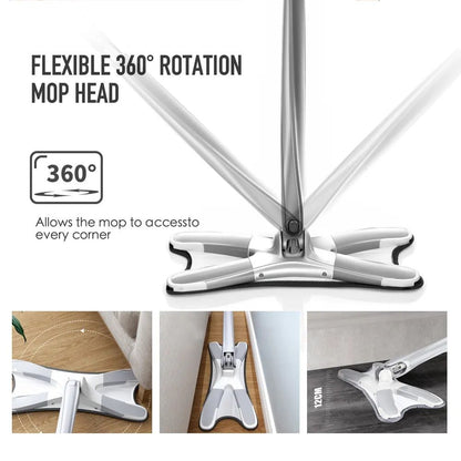 Twist Mop, X Shape Microfiber Mop, Floor Clean Mop With 360 Rotating Head, Dust Mop